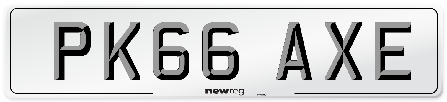 PK66 AXE Number Plate from New Reg